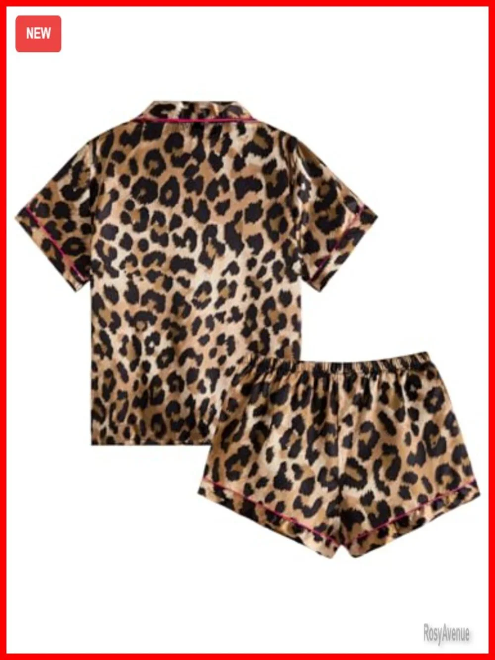 Women's 2 Piece Satin Pajama Set Button Front Short Sleeve Pjs Sleepwear
